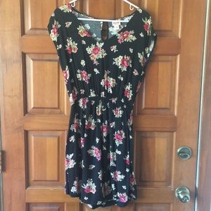 Black dress with floral pattern